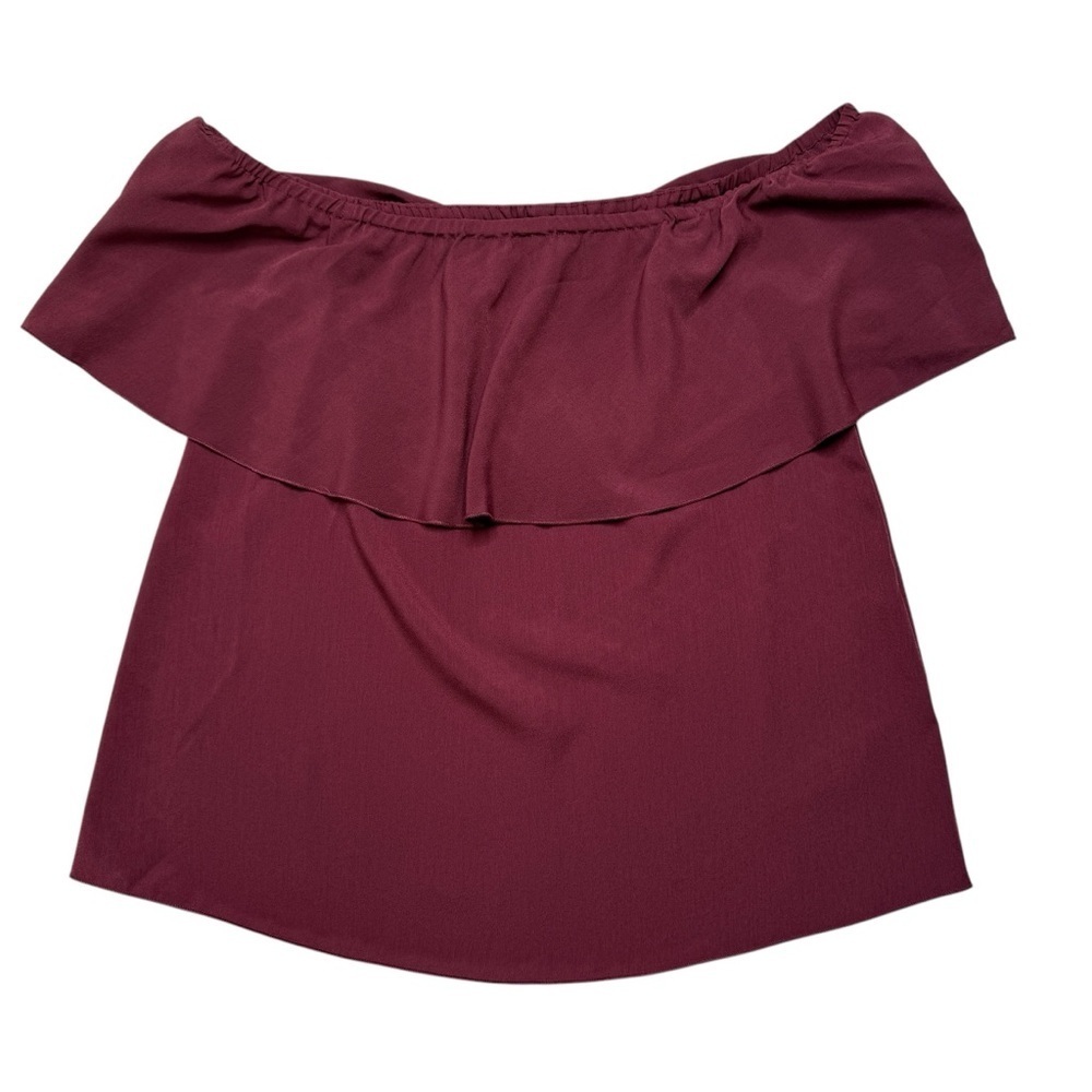 7 For All Mankind Women's Off-Shoulder Burgundy Top Sz XS NWT